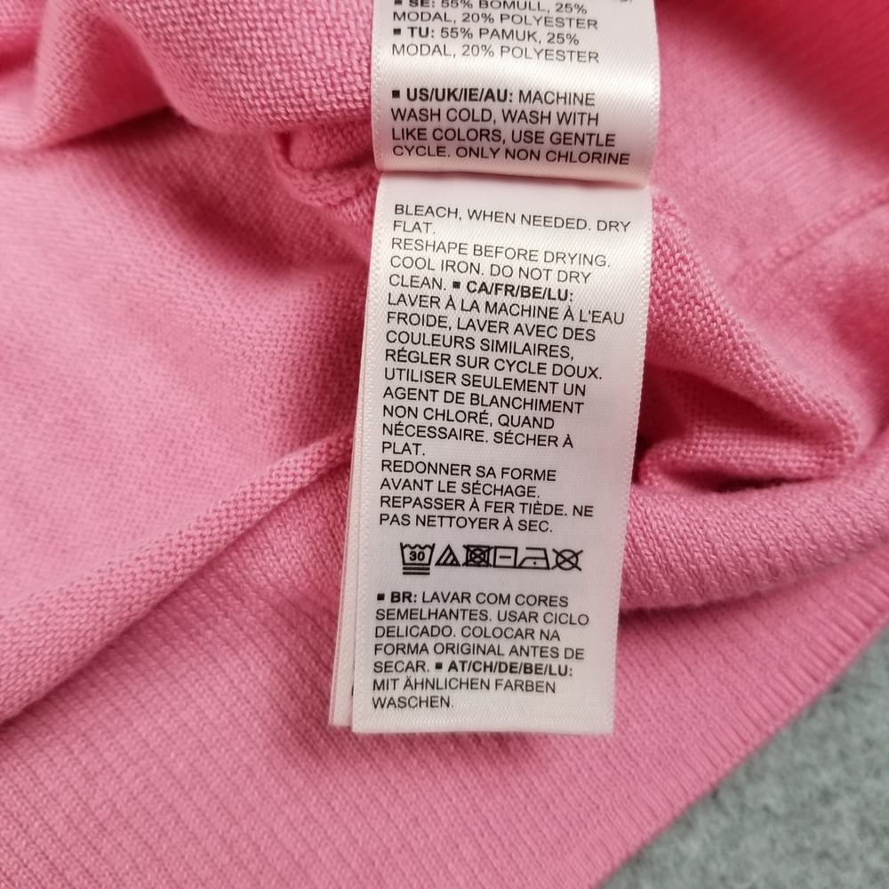 Amazon Essentials Cardigan Sweater Womens Medium M Pink Button Up Crew Neck Knit - Picture 5 of 10